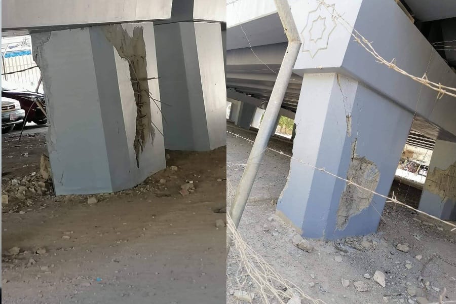 صور تكشف عن تقادم واندثار في جسر الطوبجي.. بسبب عدم الصيانة