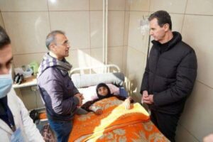 الأسد يزور مستشفى في حلب في أول زيارة معلنة للمناطق المتضررة من الزلزال