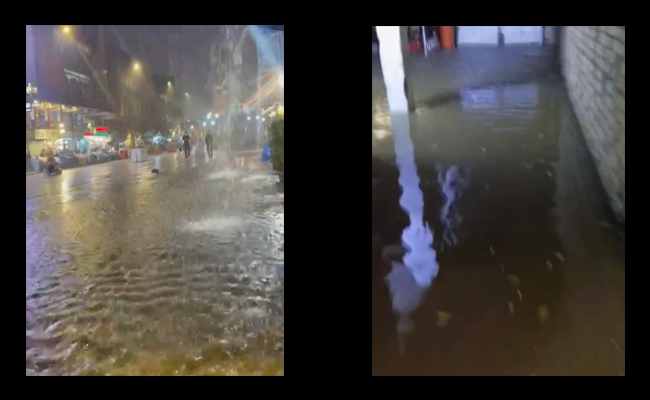 شاهد.. شوارع بغداد تغرق بالمياه بعد تساقط الامطار