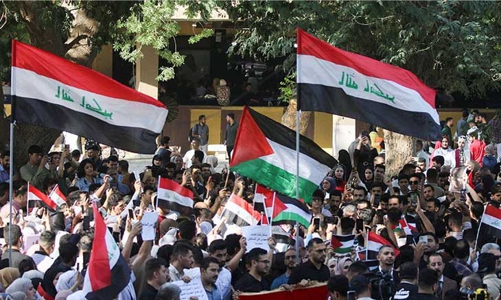 عراقيون يتوجهون إلى الحدود مع الأردن للاعتصام من أجل غزة