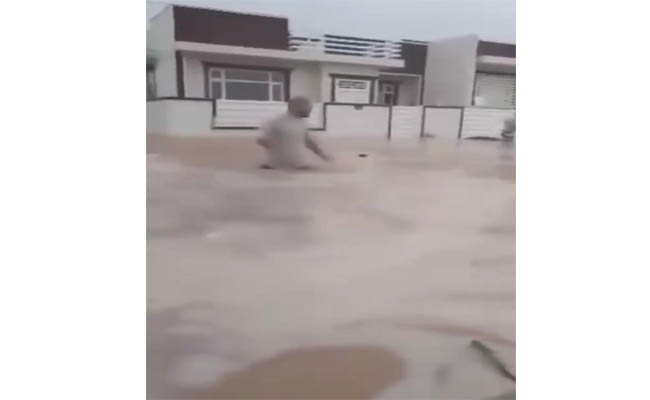 شاهد.. غرق احدى المجمعات السكنية الحديثة في السليمانية بعد موجة الامطار