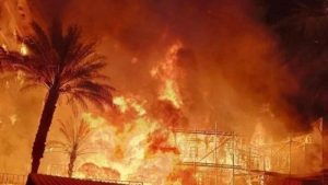 حريق ضخم يلتهم ارشيف استوديو الأهرام بمصر