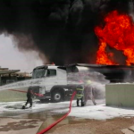 حريق يلتهم مبنى مستشفى أزادي في كركوك