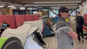 اعتصام طلاب جامعة لوفن في بلجيكا احتجاجا على حرب غزة