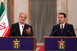 الرئيس الإيراني للسوداني: مصممون على تنفيذ جميع الاتفاقات مع العراق