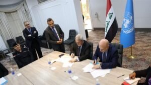اليونامي توقع وثائق تسليم مقرها الرئيسي للحكومة العراقية