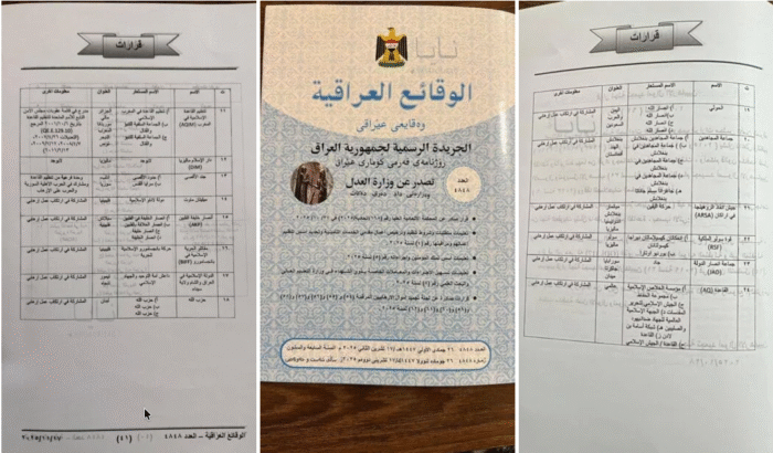 قرارات عن الحكومة العراقية تصنف حزب الله لبنان وأنصار الله اليمن جهات إرهابية و تجميد أموالهم