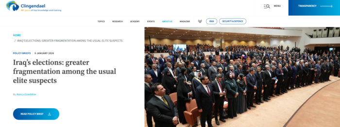 كلينغنديل: أرقام الصناديق العراقية لا تحسم رئاسة الحكومة وإدارة الدولة