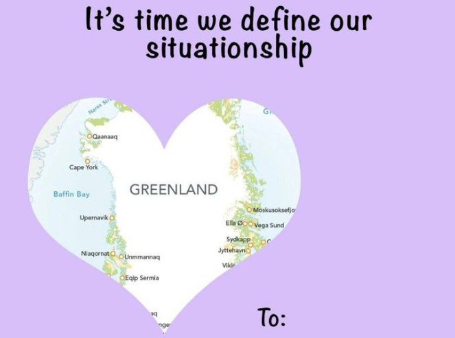 البيت الأبيض ينشر بطاقة تهنئة “عيد الحب” تحمل خريطة غرينلاند