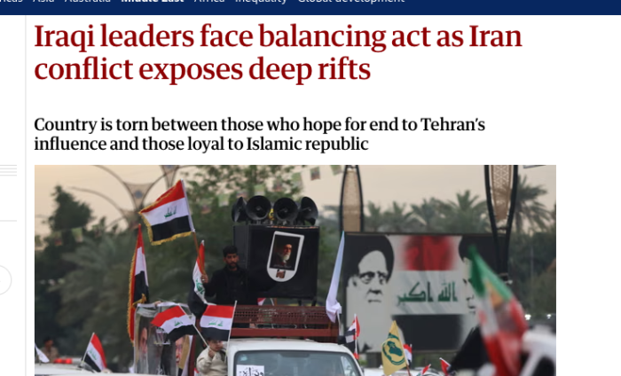 الغارديان: حكومة بغداد تمسك العصا من الوسط بين واشنطن وطهران وسط تصاعد الضربات والانقسام