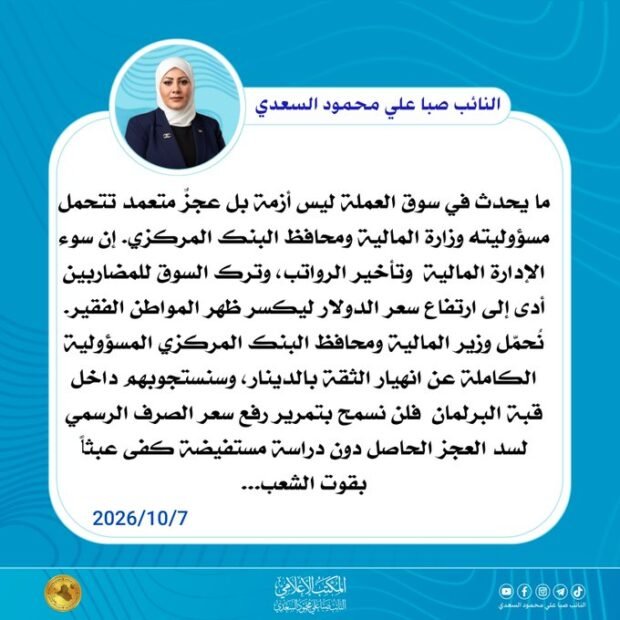 نواب: ارتفاع الدولار يكسر ظهر المواطن الفقير.. من المسؤول عن انهيار الثقة بالدينار؟